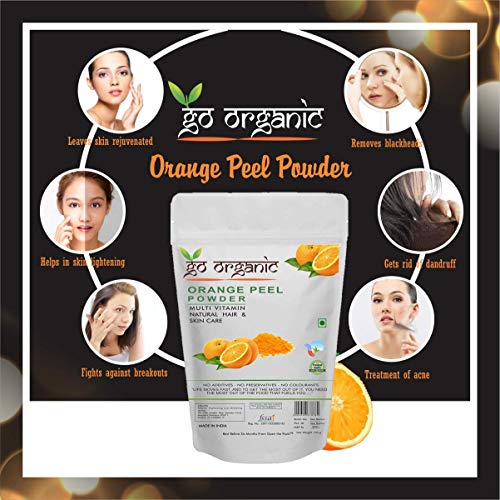 Image of Go Organic Orange Peel Powder for Hair Conditioning, Skin Care, Anti-Aging, Oil Control (150 gm)