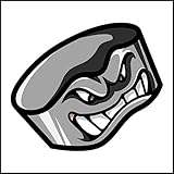 direttamente dal produttore Adesivi per piastrelle per bagno e cucina – piastrelle da cucina per singoli flussi bianchi 18 x 18 cm – loghi sportivi mascotte – Hockey Puck Hockey Monster Mascotte Logo
