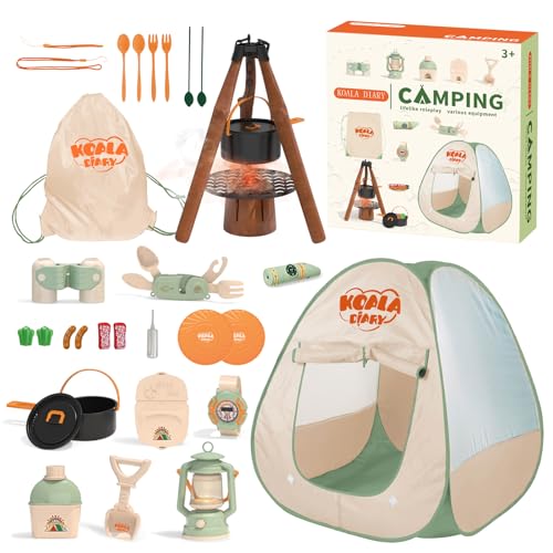 KOALA DIARY Kids Camping Set 31Pcs with Tent,Pretend Play...