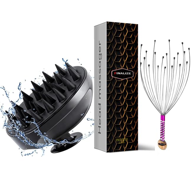 Finalize Hair Scalp Manual Massager With Shampoo Brush,Head Massager