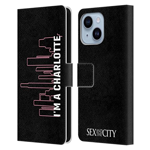 Étui en cuir style portefeuille iPhone 14 Plus édition Charlotte Sex and The City