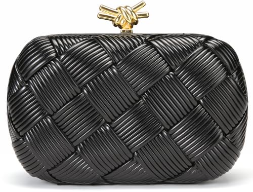 Image of Clutch Purses for Women, Vegan Leather Evening Handbag with Gold Chain
