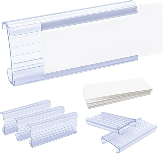 Myhoomowe Wire Shelf Label Holders, 30 Pack Plastic Wire Shelf Label