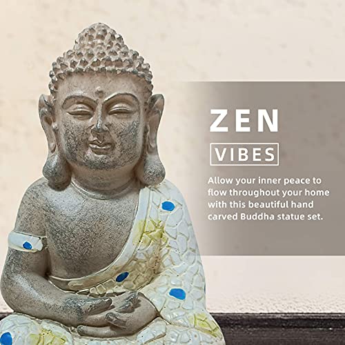 Anner Lily Sitting Buddha Statue Home Decoration, Garden Figurines Bonsai Decorations, Mini Zen Garden Accessories Outdoor Decor #TOP6