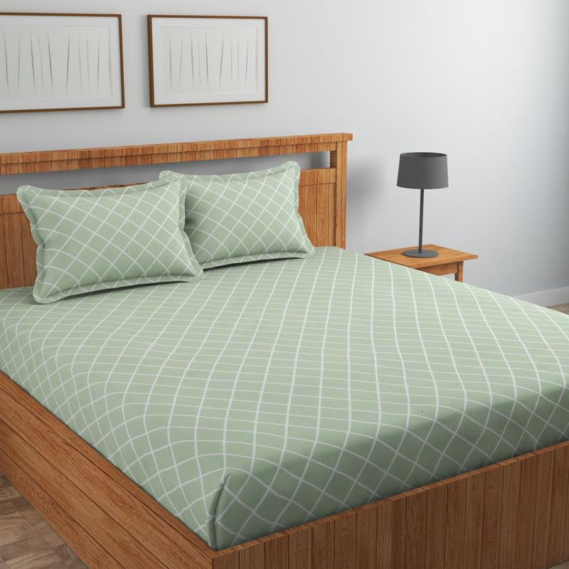 Pure Cotton Flat Double Bedsheets with 2 Regular Size Pillow Covers | Double Bed Breathable | Wrinklefree | Ultrasoft 200 to 220 tc Polkadot | 90×90 Inches, Olive Green Pure Cotton Flat Double Bedsheets with 2 Regular Size Pillow Covers | Double Bed Breathable | Wrinklefree | Ultrasoft 200 to 220 tc Polkadot | 90×90 Inches, Olive Green