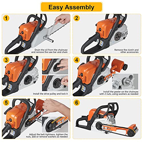 Hotyell Log Peeler, Log Debarker Designed For Husqvarna And Stihl As Chainsaw Attachment, Efficient Wood Debarking Tool For Timber Processing, Work Gloves Included #TOP5