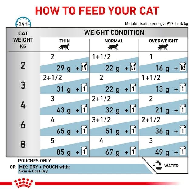 Royal Canin Veterinary Diet Feline Skin & Coat | 12 x 85 g | Nassfutter für ausgewachsene Katzen | Feine Stückchen in Soße | Zur Unterstützung der Hautbarriere von Katzen