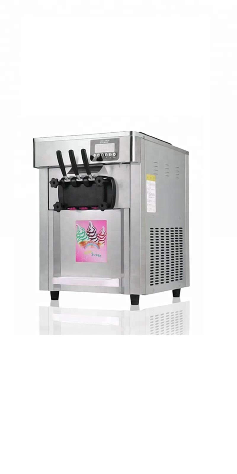 TZ® 3 flavors Soft serve Ice Cream Making Machine 2+1 mixed flavors ice cream machines 6.5L*2 Hopper volume Yogurt Ice Cream Machine Yogurt Machine 22L-25L/H (110V/60HZ, R22)