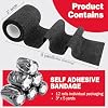 AZEN 12 Pack Black Self Adhesive Bandage Wrap, 3 X 5 Yards Elastic Cohesive Bandage Wrap, Vet Wrap, Ankle Tape, Tattoo Grip Tape Wrap