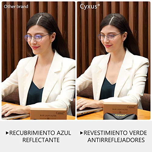 Cyxus Óculos anti luz azul,Armações de óculos para computador para homens e mulheres,oculos redondos