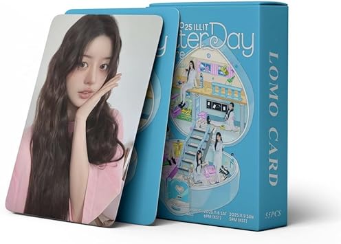 ILLIT 2025 Glitter Day in Seoul Laser Lomo Cards - 55PCS Photocards Set for ILLIT Fandom