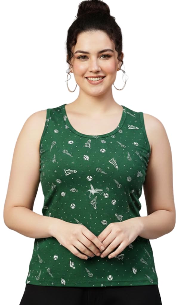 Women Printed Tank Top for Girls & Women | Sleeveless Casual Summer Top |Printed Tank Tee | Loose Fit Tank Top for Regular Wear, Home Wear, Gym, Yoga & Travel-Pack of 1-picture-11
