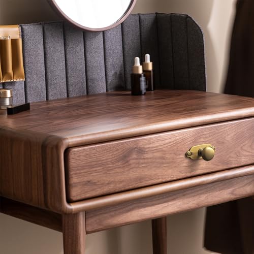 Image of Goo-Ki Brushed Brass Bronze Zinc Alloy Cabinet Knob with Backplate - Single Hole Center Cabinet Pull Hardware for Bedroom, Kitchen, 6 Pack(8611-G013)