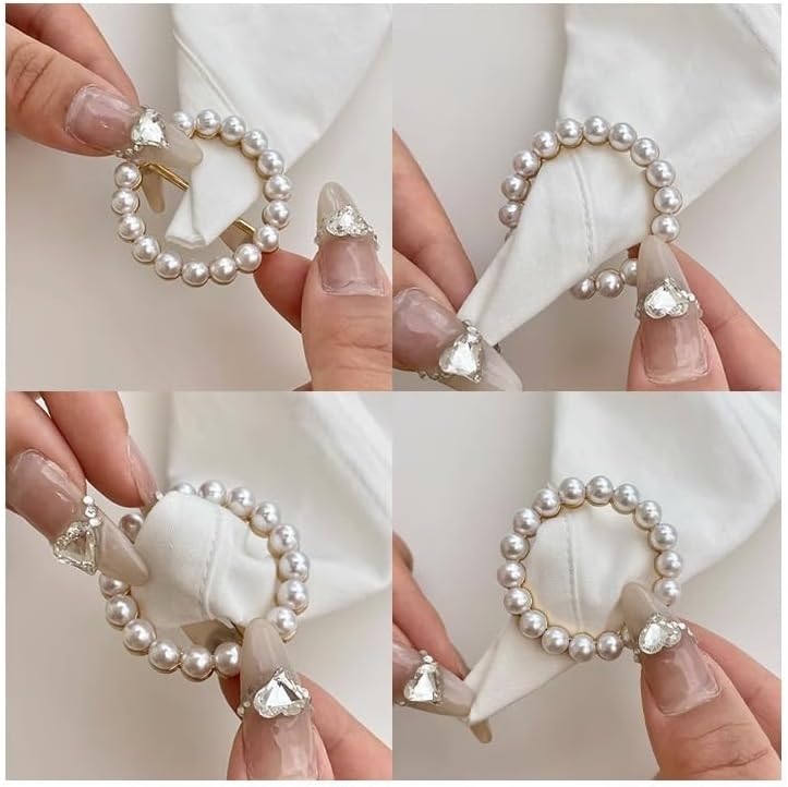 5PCS T-shirt Ties Clips Clothes Corner Knotted Button for Women Fashion Metal Round Circle Shirt Clip Buckle- Scarf Ring Clip - Image 5