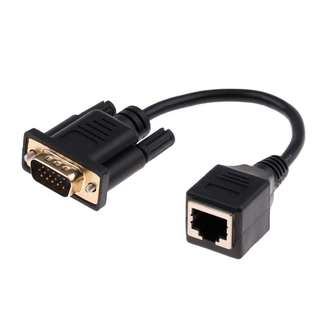 10 x VGA 15 pin maschio a RJ45, convertitore di rete, adattatore Ethernet