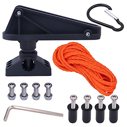 30 Feet Rope and Boat Anchor Lock Side Deck Mount Anchor Lock Release System Total Kit,30 Feet Dedicated Anchor Rope (PE Hollow Braided Rope Do Not Absorb Water) with Install the Nut 2 Kit and Tool