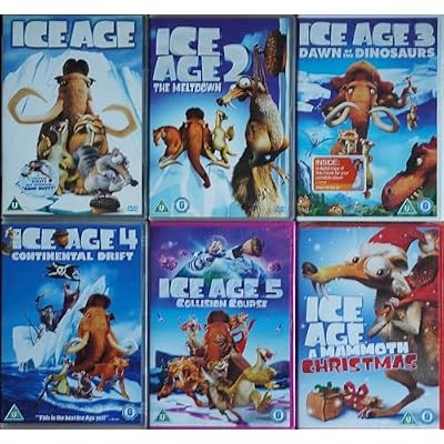 ICE AGE 1-6 COMPLETE COLLECTION 1 - ICE AGE / 2 - THE MELTDOWN / 3 - DAWN OF THE DINOSAURS / 4 - CONTINENTAL DRIFT / 5 - COLLISION COURSE / 6 - A MAMMOTH CHRISTMAS = ULTIMATE 6x DVD SET