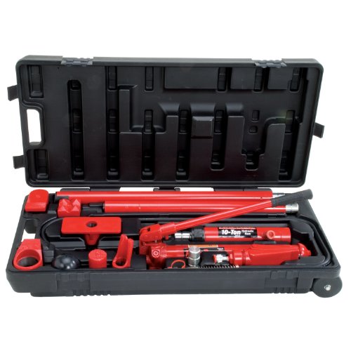 Porto-Power B65115 Black/Red Hydraulic Body Repair 19 Piece Kit - 10 Ton Capacity