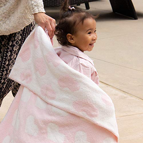 Living Textiles Pink Hearts Chenille Soft Baby Blanket Reversible Premium Cozy Fabric For Best Comfort - For Infant,Toddler,Newborn,Nursery,Girl,Throw,Crib,Stroller,Gift, Pink Hearts 40X30 #TOP6
