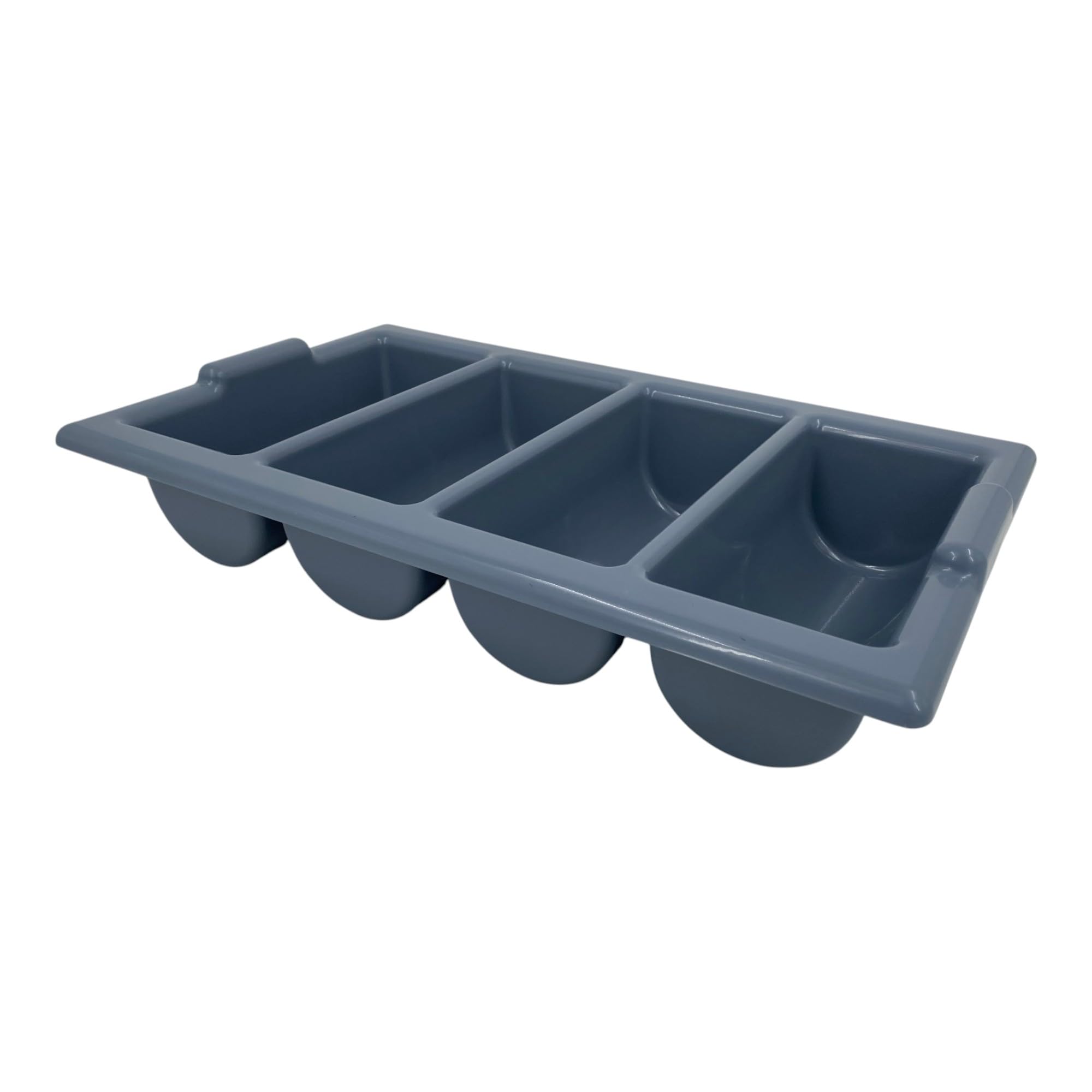 Chabrias Ltd Grey Cutlery Tray 4 Compartment Durable Restaurant Grade Organiser, Gastronorm Box 1/1 Commercial Kitchen Storage For Restaurants Schools Catering Food Service Utensil Holder