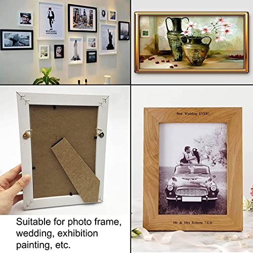 Image of dophee 50Pcs Triangle D-Ring Picture Frame Hangers with Mounting Screws for Hanging Display Paintings Clock Artwork Picture Frame Hook Photos Home Decoration - Silver