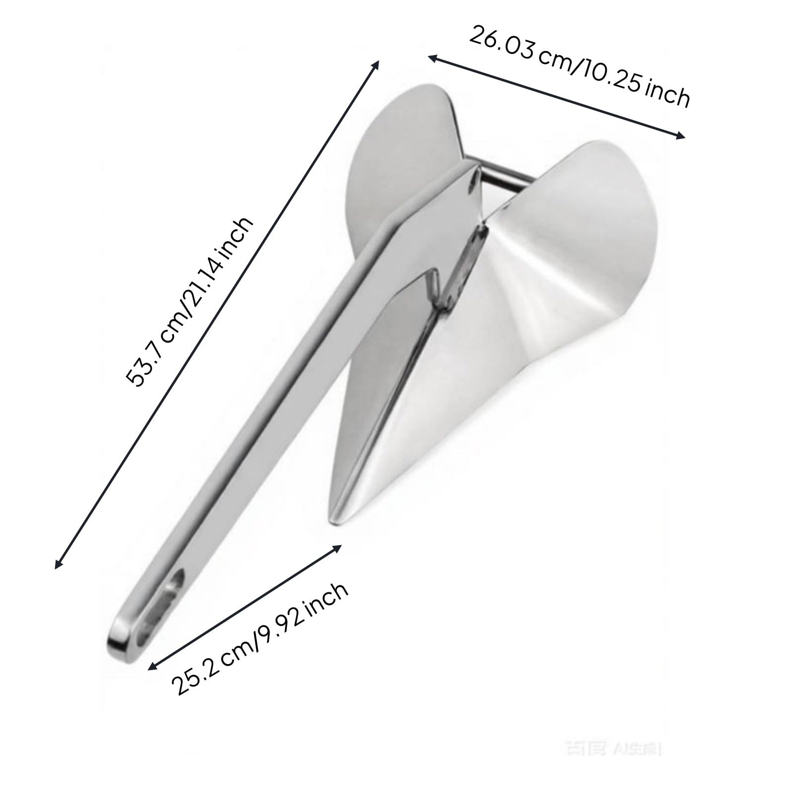 MERIGLARE Mouillage Yachting Voilier Acier Inoxydable Résistante Forme Triangulaire Fixation Optimale Adaptée à Bateaux Navigation Loisirs Nautiques Séjour Portuaire, 6 Kg