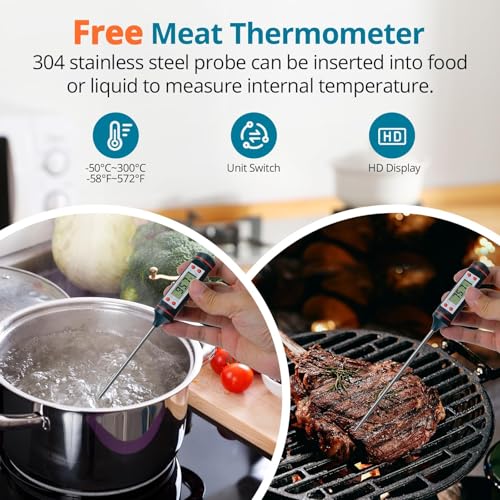 Tilswall Infrared Thermometer Laser Temperature Gun 58 F 1112 F Off White - image 4