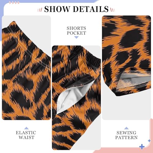 Boys' Pants Animal Skin Tiger Long Bottoms Jogger Pants Elastic Waist Trousers with Pockets S-XL4