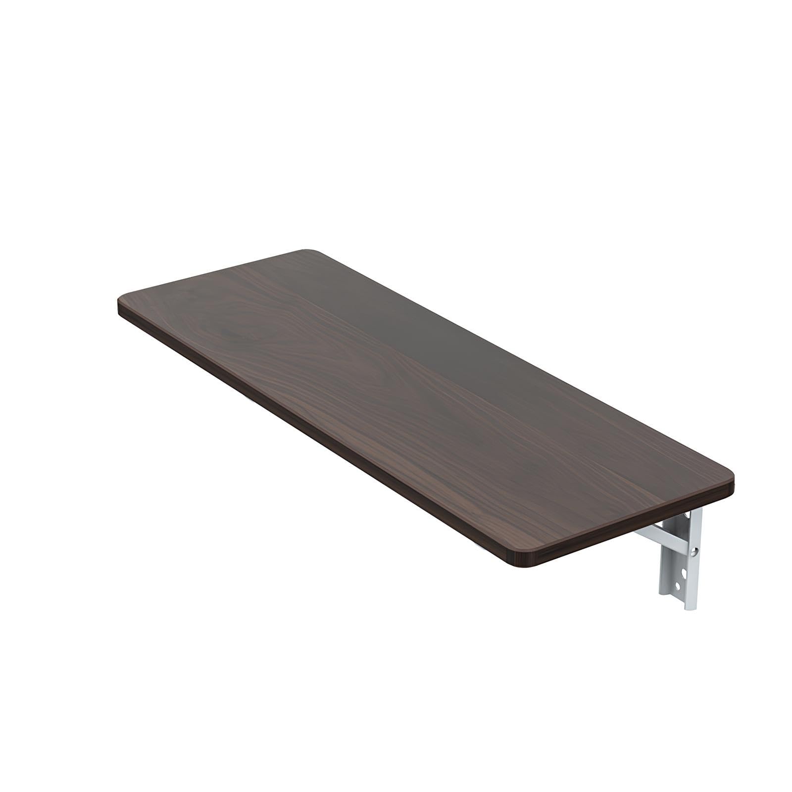 PQPQLI Wall Mounted Folding Desk With Storage Shelves, DIY Floating Laptop Table For Small Spaces, Space Saving Fold Down Study Desk, Easy To Install For Home Office & Kitchen(Walnut,40 * 20cm)