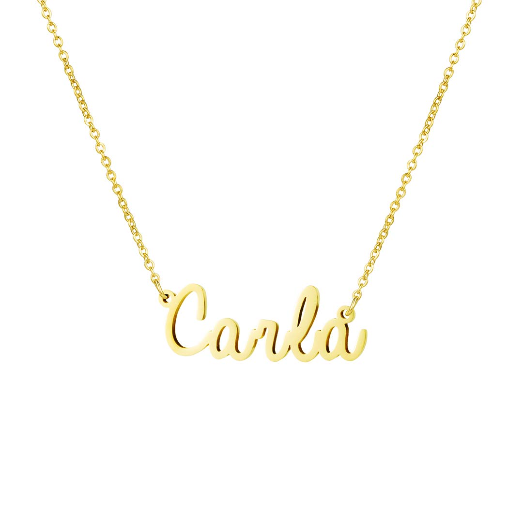 YiyangPersonalized Name Necklace 18K Gold Plated Stainless Steel pendant Jewelry Birthday Gift for Girls