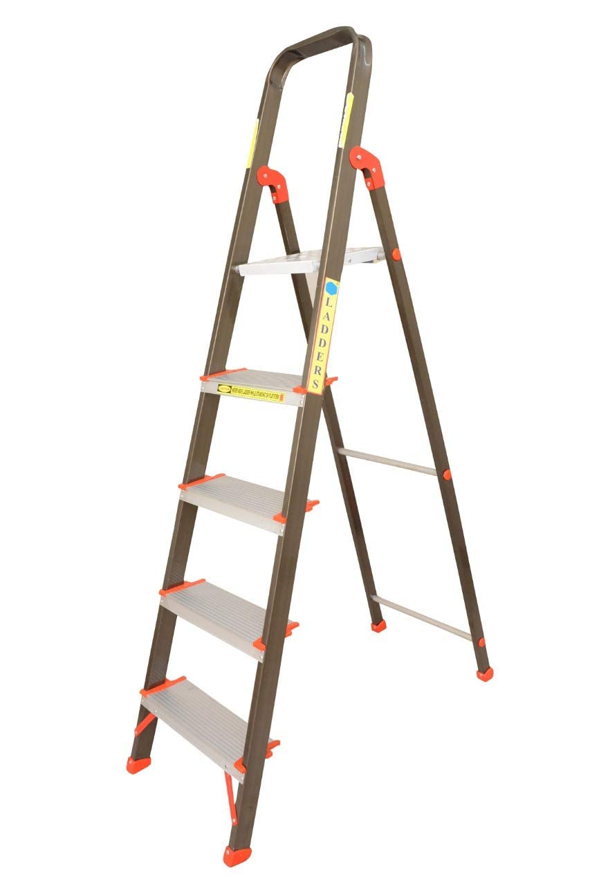 LEPOSE 4-Step Aluminium Foldable Ladder (Brown)