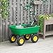 Outsunny 125 Litre Large Garden Cart Heavy Duty 4 Wheel Trolley Dump Wheelbarrow Tipping Truck Trailer - Green