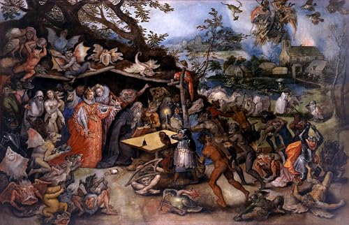 Lienzo impreso de Brueghel con las Tentaciones de San Antonio en alta resolución de 60x90 cm