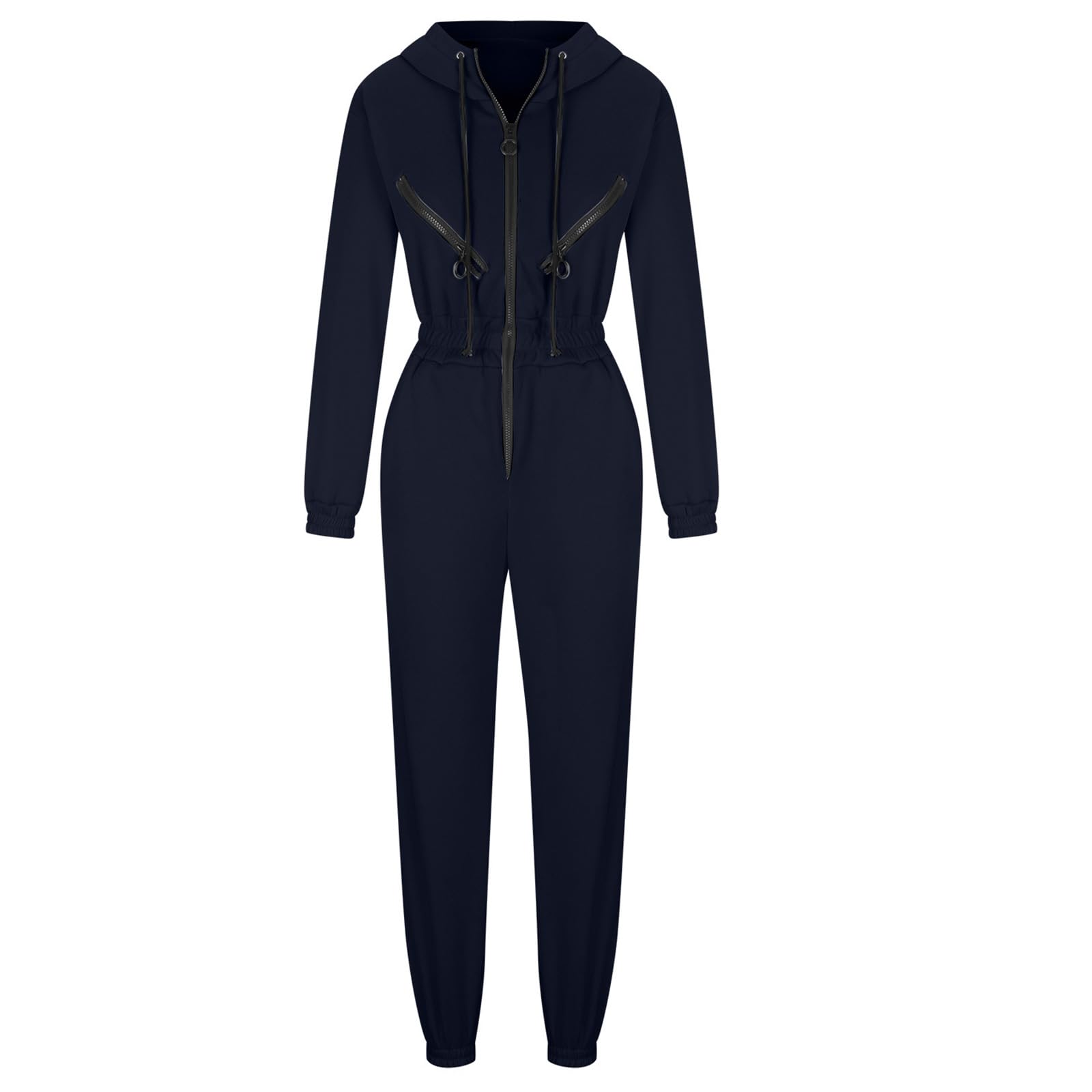 Combinaison à Capuche à Manches Longues avec Poches, Barboteuse à Taille élastique, Pulls Une pièce, survêtement décontracté, vêtements de Sport, Tenue Une pièce, Barboteuse avec Poches
