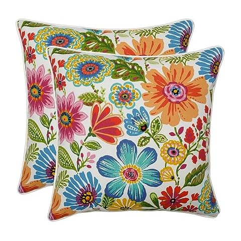 Pillow Perfect Bright Floral Throw Pillows Set Cover