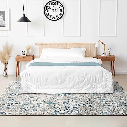 Tapete vintage floral azul 160x220 cm