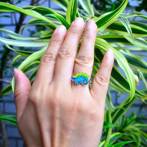 Dinosaur Color Change Kids Stegosaurus Mood Ring Gift for Boys Girls Size Adjustable4