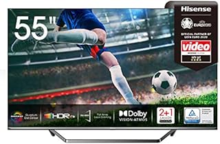 Hisense 55U7QF QLED 139 cm (55 Zoll) Fernseher (4K ULED HDR Smart TV, HDR 10+, Dolby Vision & Atmos, Full Array Local Dimming, WCG, USB-Recording, Ultra Slim Design, Mittelstandfuß)