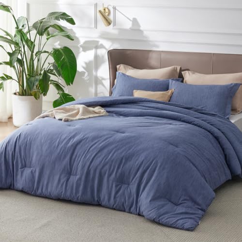 Image of Bedsure Full Comforter Set - Infinity Blue Soft Bedding for All Seasons, Cationic Dyed Bed Set, 3 Pieces, 1 Full Size Comforter (82 inchx86 inch) and 2 Pillow Shams (20 inchx26 inch+2 inch)