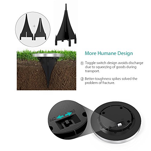 Lixada Solar Power Energy Ground Lawn Lamp 4 Pack Sensitive Light Sensor IP65 Resistência à água SMD