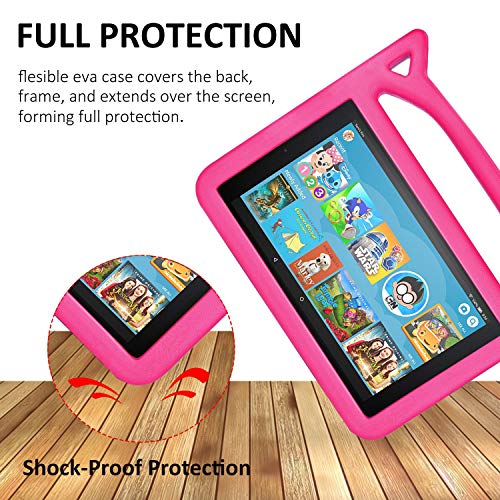 2019 Fire 7 Tablet Case For Kids -Shreborn Kids Shock Proof Case Cover With Handle And Stand For Amazon Kindle Fire 7 Inch Tablet (Compatible With 9Th/7Th/5Th Generation, 2019/2017/2015 Release)-Rose #TOP3