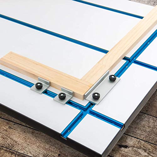 Image of POWERTEC 71609V 3 inch T-Track Intersection Kit with Predrilled Mounting Holes, for Universal T Track, T Track Accessories for Woodworking Jigs and Fixtures