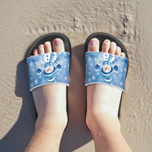 Image of Unisex Slides for Girls Boys Comfortable Slippers Slides Non-slip Shower Shoes House Fashion Thick for Indoor & Outdoor Gifts