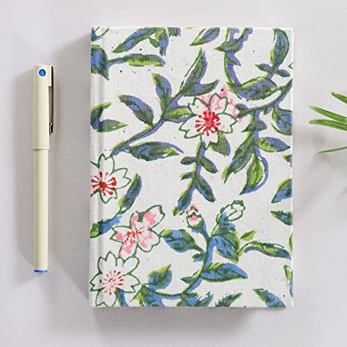 Image of Ravaiyaa - Attitude is everything Hand Block Printed Fabric Journal Handbound Notebook Gifts for Writers Recycled Paper Notebook Diary