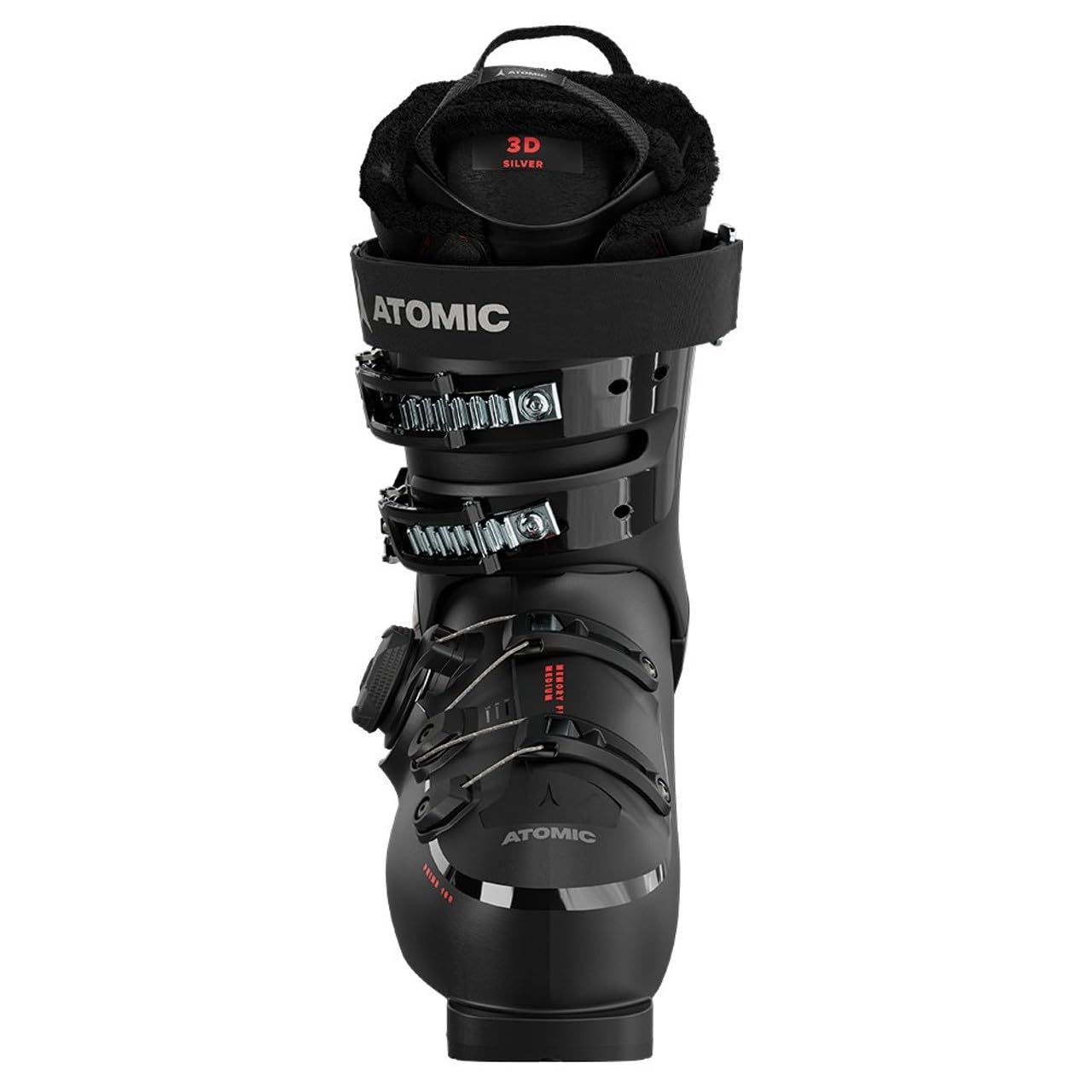 Atomic Hawk Prime 100 Boa GW Skischuhe - Alpin-Skischuh in Black/Red - Boots mit 3D Knöchel & Ferse für präzisen Sitz - Ideal für Skifahrer mit mittelbreiten Füßen