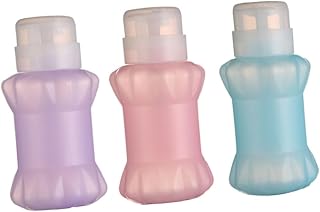 3pcs Nail Polish Remover Jar Lockable Nail Remover Bottle Push Down Pump for Travel