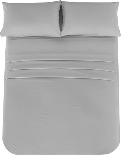 Miniatura 2 de ELINEN Juego de sábanas de percal de tamaño individual, mezcla de algodón y poliéster de 200 hilos, sin arrugas, transpirable, sensación refrescante