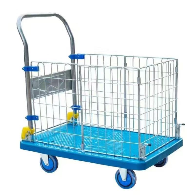Carretilla plegable utilitaria de metal con ruedas de goma miniatura 1