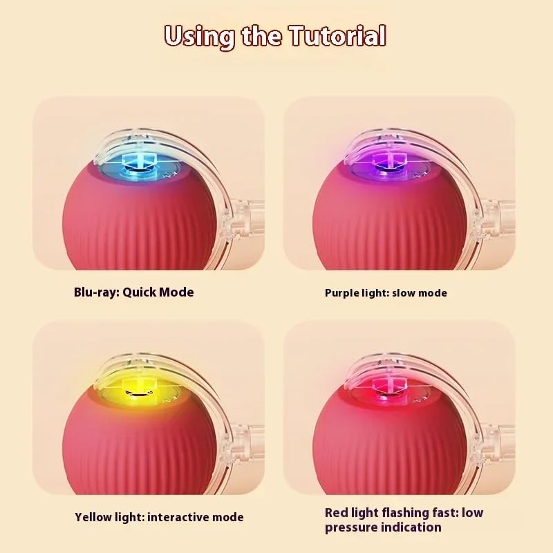 21 Products Smart Cat Toy Ball Interactive Motion-Activated Rechargeable Ball with LED Lights & Tail Irregular Rolling Toy for Indoor Cats Kittens & Pets - Image 2