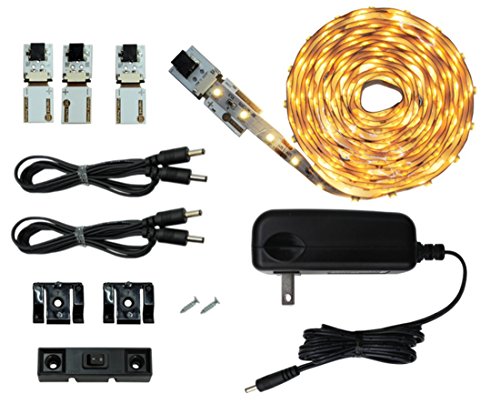 Inspired LED Cut and Connect Series | Super Bright - 18 LEDs per Foot | Warm White ~3000 K | 9.5ft/ 3M | Flex LED Kit | Cut to Size DIY | Dimmable | Install in Minutes!